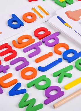 Spelling Word Puzzle Game Wooden 26 Letter English Alphabet