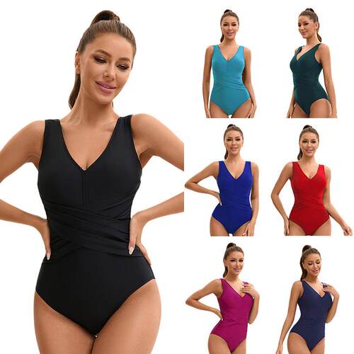 One piece sleeveless backless swimsuit, women's backless