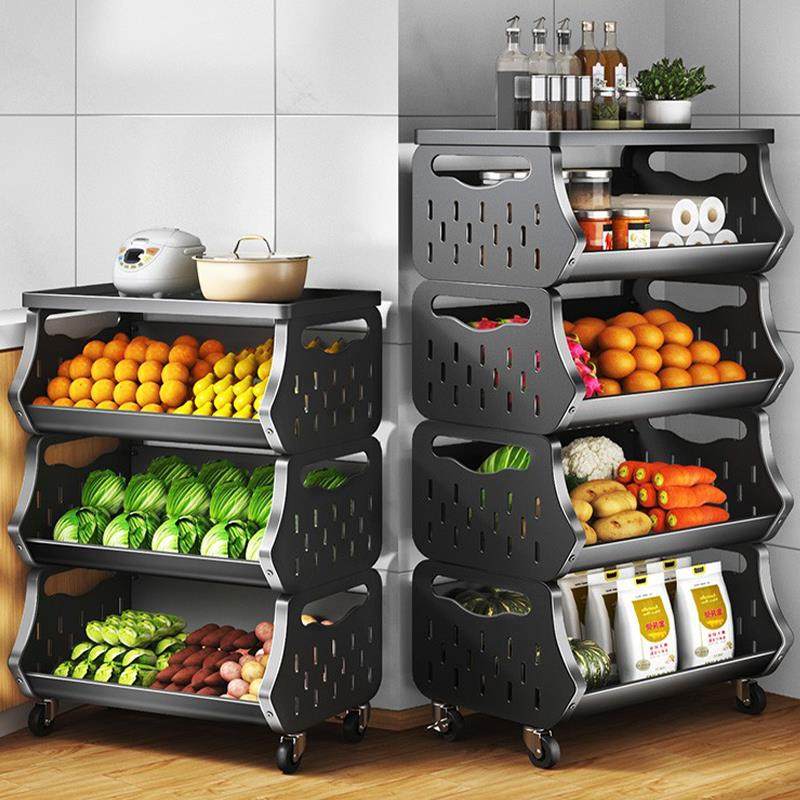 厨房菜篮子置物架落地多层果蔬菜收纳架多功能家用零食推车储物架,厨房/烹饪用具,果蔬置物架/篮/框,淘宝优惠券,粉丝福利购,淘宝优惠卷