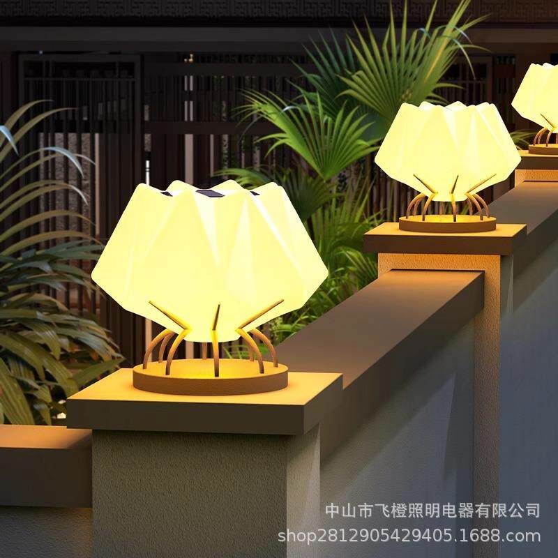 户外庭院灯现代简约太阳能柱头灯防水设计柱子灯别墅花园围墙灯
