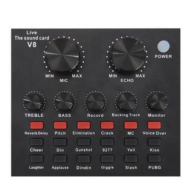 跨境直供直播专用v8声卡BM800振膜电容麦克风usb接口可连声卡音响