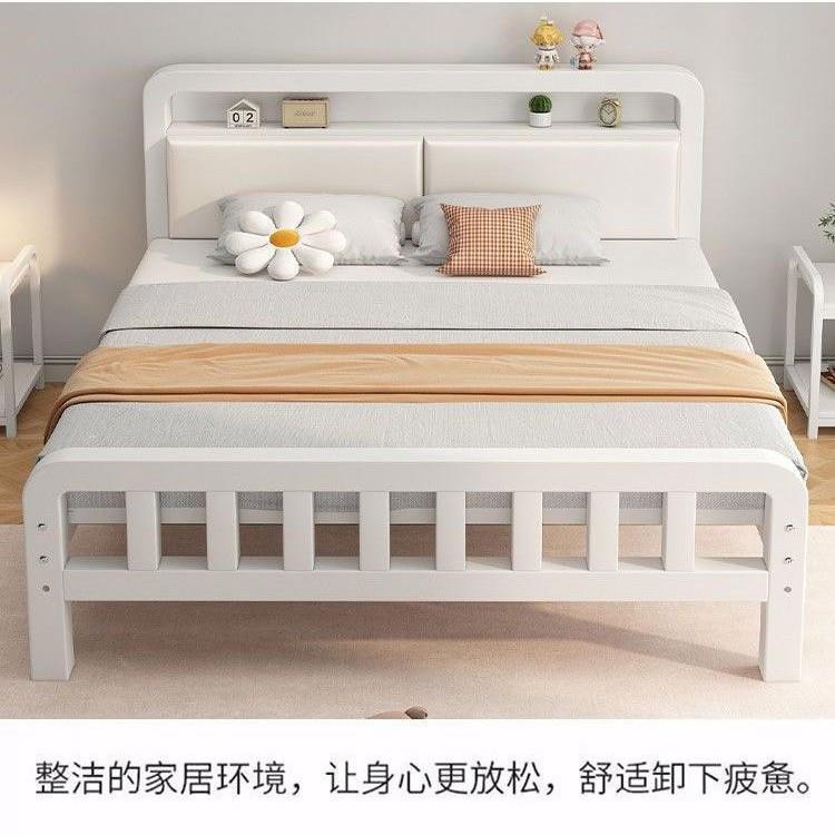 铁艺床宿舍加厚铁架床出租房用1.2米1米铁床家用主卧双人床1.5米