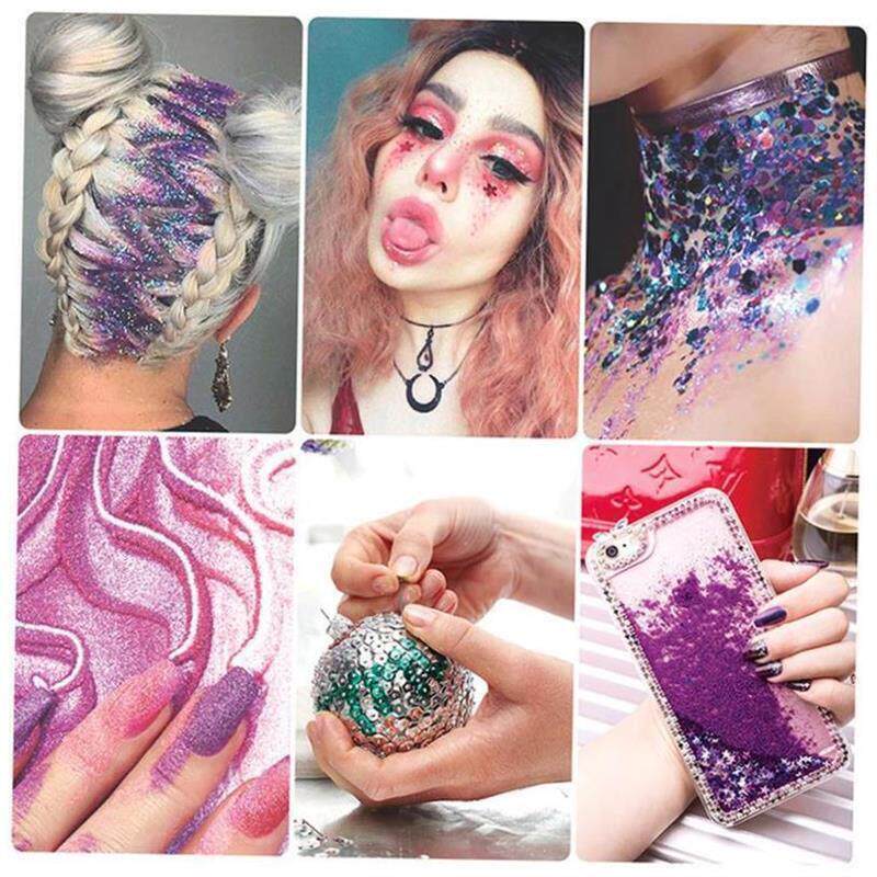 7Colors/Set Shinning Glitter Sequ Gel For Party Christmas DI - 实物图