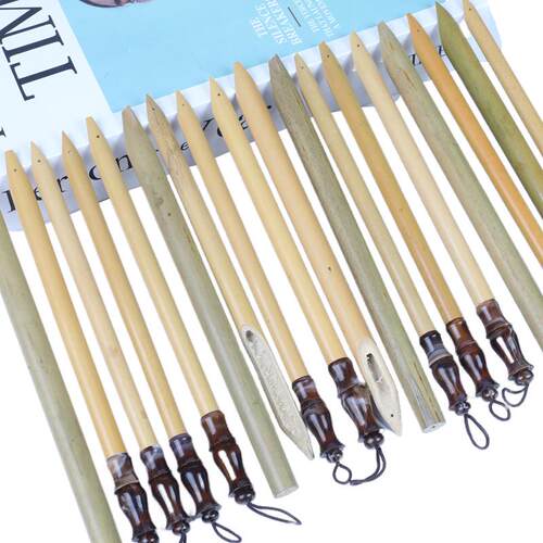 厂家手工竹笔蘸水笔藏文书法竹子蘸墨笔左斜右斜平头dip pen