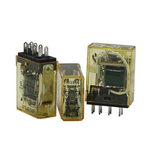 IDEC和泉二开二闭8脚3A带灯电磁中间继电器RY2S-UL-D24 DC24V