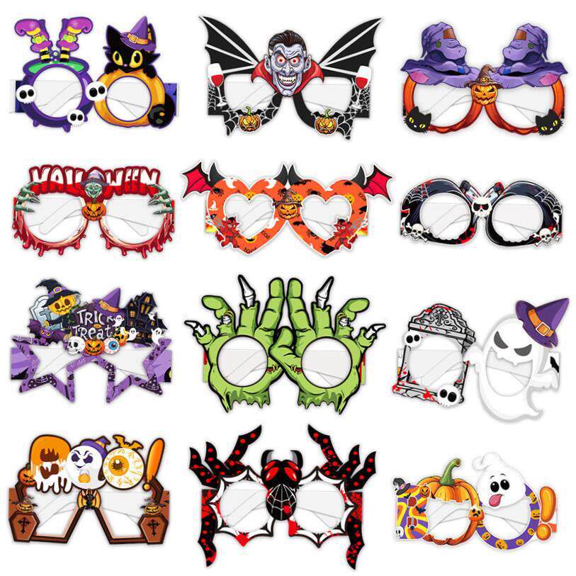 万圣节装饰纸质眼镜 鬼节Halloween主题派对搞怪拍照道具装扮用品
