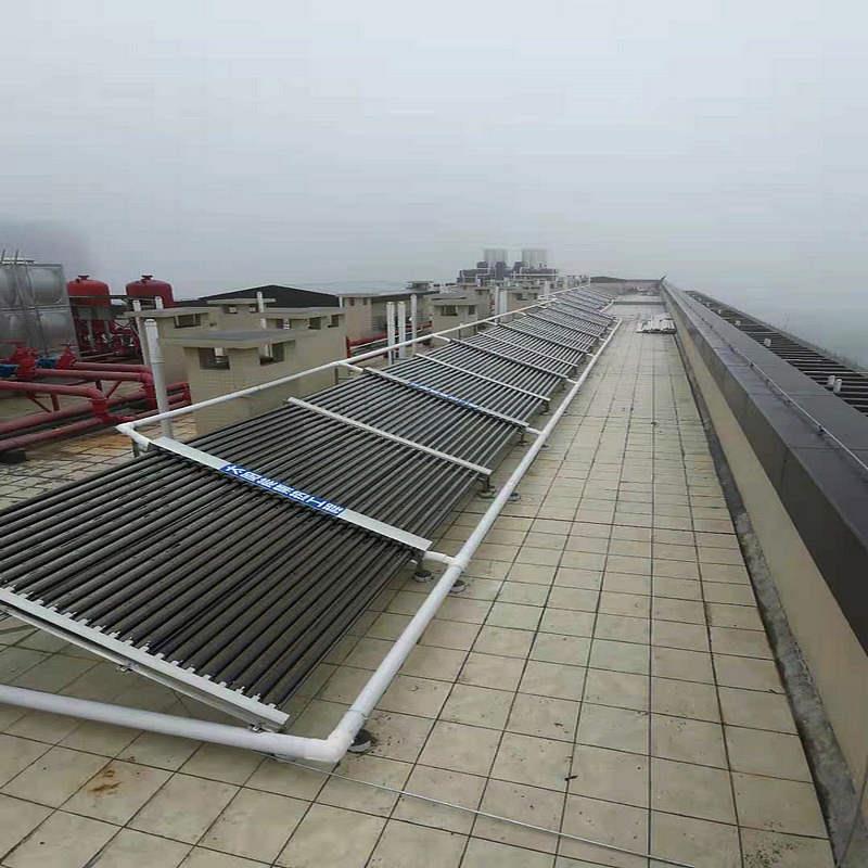 厂家直销全玻璃三高紫金管集热器商用真空管集热器工程联箱