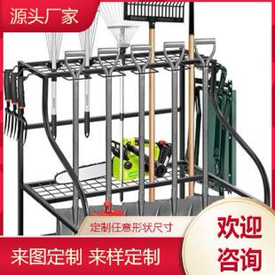 重型庭院工具架带轮子,适用于车库、棚屋、家居