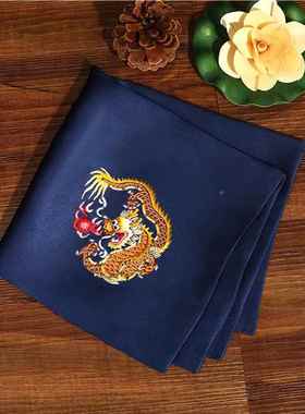 丝手帕男士SX20081绣真丝桑蚕成正方形刺龙口袋巾丝绸礼品人手工
