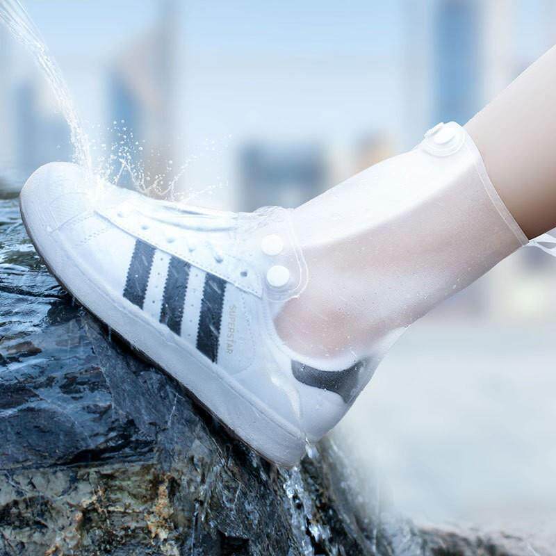SHOE COVER ADULT WATERPROOF RAIN BOOTS MEN AND WOMEN RAIN NON-SLIP RAIN BOOT COVER CHILDREN THICK WEAR-RESISTANT MEDIUM AND HIGH TUBE TRANSPARENT RAIN BOOTS