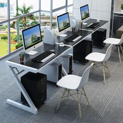 家用台式电脑桌简约现代单人双人办公桌公司员工培训桌