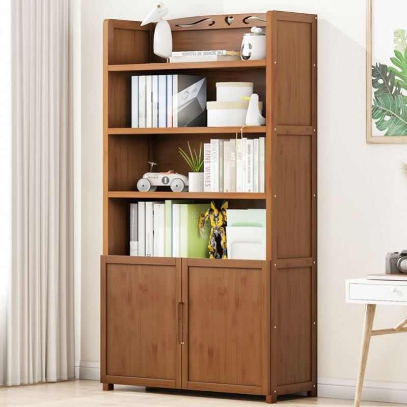 楠竹书架简易家用多功能客厅置物架落地多层桌面实木学生收瑞之银