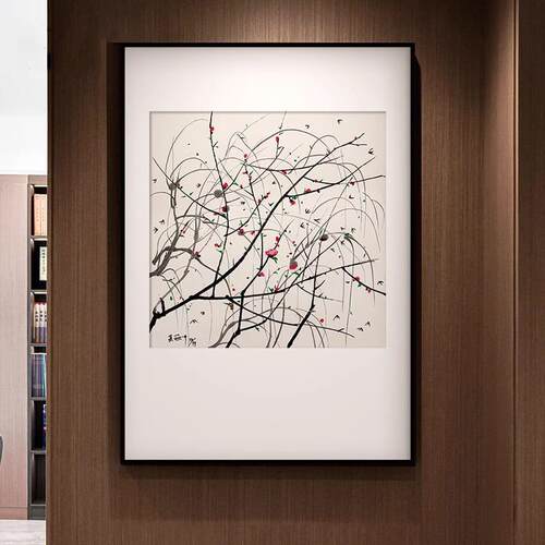 茶关室新中式书餐厅装饰画吴冠中卧室客厅复壁制画玄挂JOL画房画