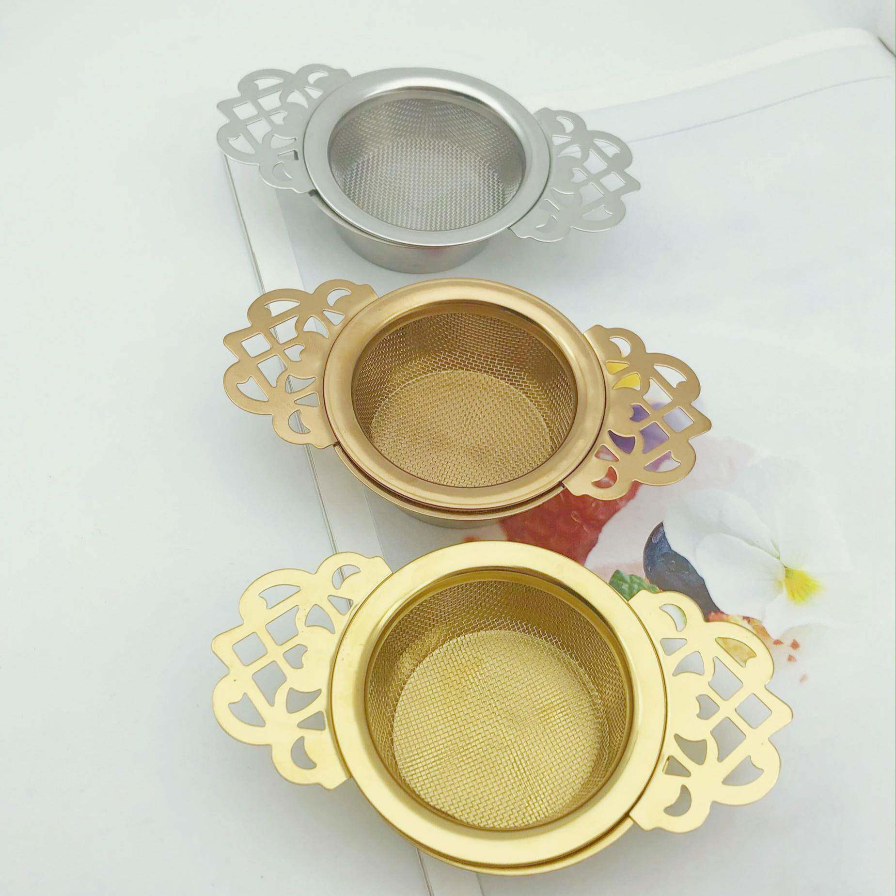 现货 跨境全304不锈钢茶漏滤网 茶叶过滤器茶壶滤网 花边茶隔