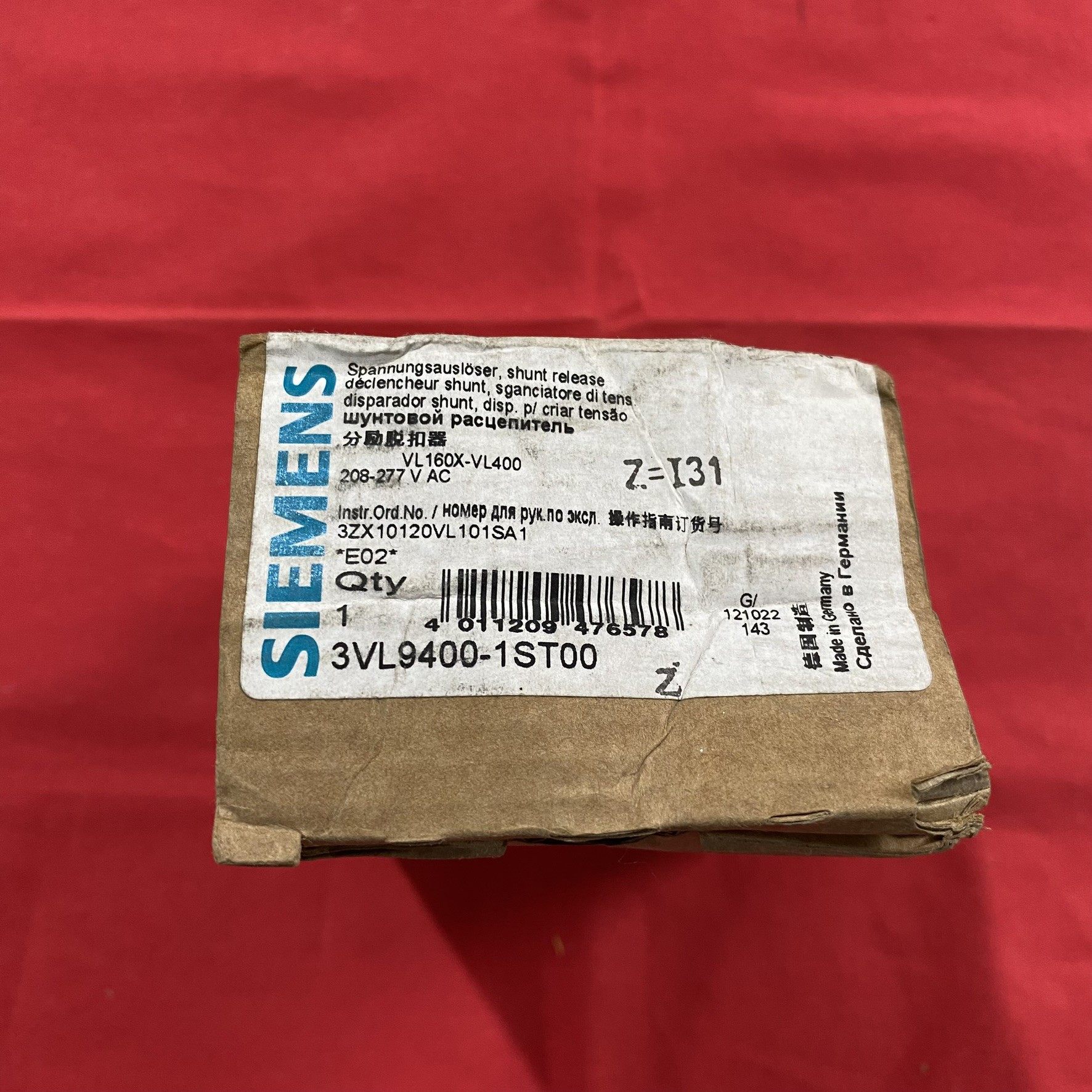 西门子3VL9400-1ST00分励脱扣器，208-277V