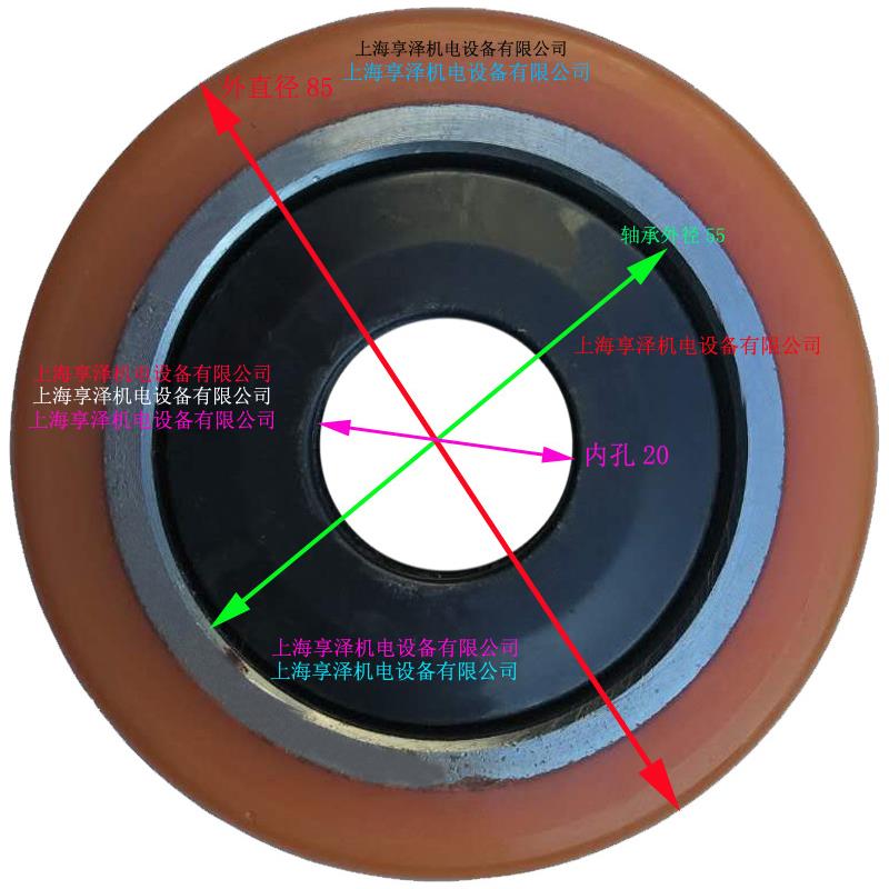 永5恒力托盘车重轮8x1U0085x100x2承x20德国叉车载重轮前脚轮P包