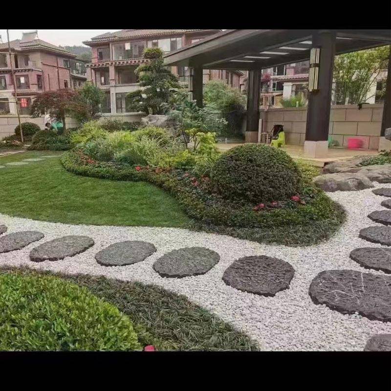 青石板踏步石庭院汀步石园林别墅庭院防滑地砖不规则草坪垫脚石