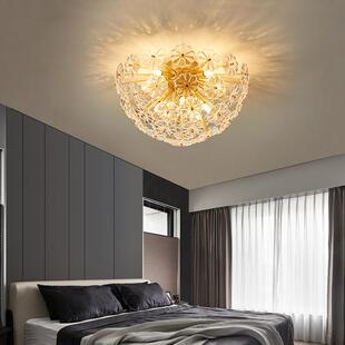 客厅灯 网红美式 2020新款 全铜后现代卧室水晶吸顶灯蒲公英轻奢个性