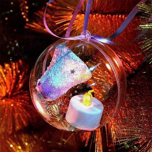 1/20PCS Transparent Fillable Christmas Balls DIY Xmas e Hang