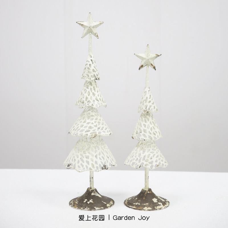 爱上花园丨园艺杂货 花园装饰摆件 铁艺铁皮做旧 星星圣诞树