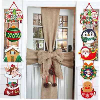 Christmas Couplets Santa Claus snowman door hanging圣诞挂饰