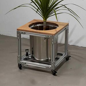 咖啡店装饰花托推车花架家用创意铝型材花架可移动绿植植物置物架