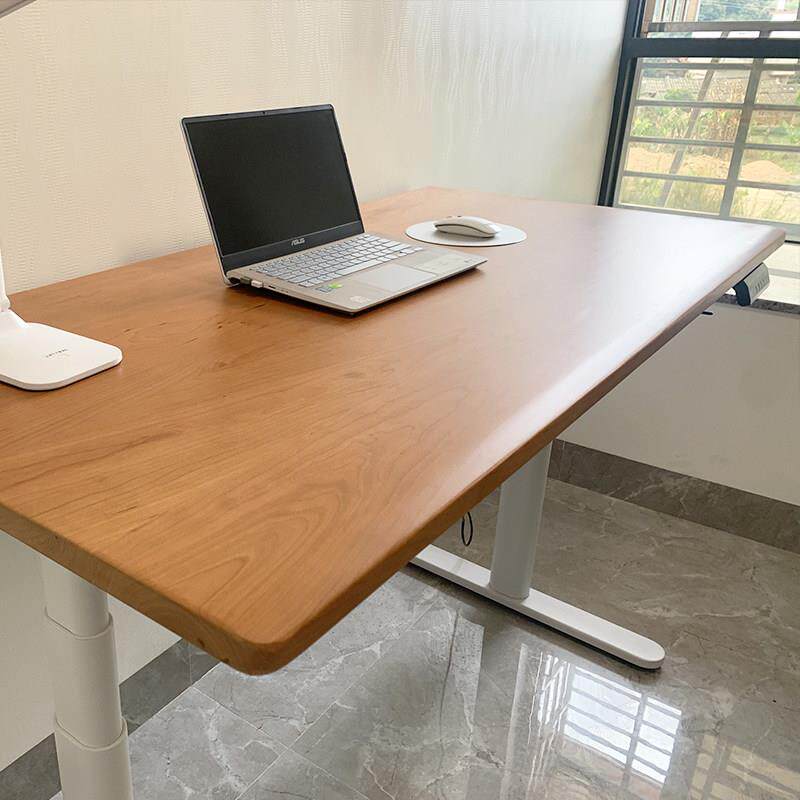 北美樱桃木纯实木电动升降桌电脑桌站立式办公儿童学习桌书桌定制
