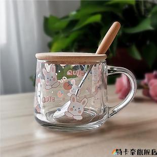 微波炉可加热专用儿童早餐杯牛奶杯家用卡通玻璃量杯水杯耐热杯子