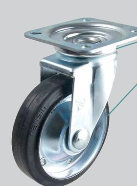 J-CPJ01-D150-RA 6寸黑色高弹橡胶活动轮 怡合达脚轮