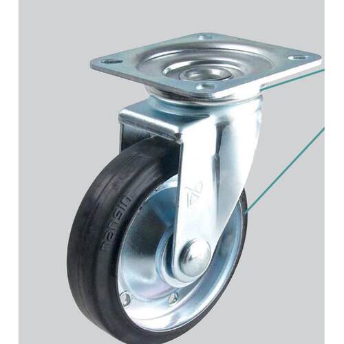 J-CPJ01-D150-RA 6寸黑色高弹橡胶活动轮 怡合达脚轮