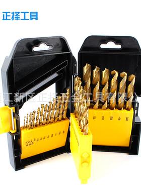 麻花烤钻29件套黄部MFZ色高速钢柄木工开孔钻头电本钻麻花