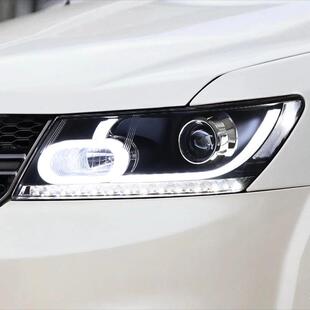 LED流光日行灯透镜氙气 17款 适用于酷威菲跃道奇大灯总成改装