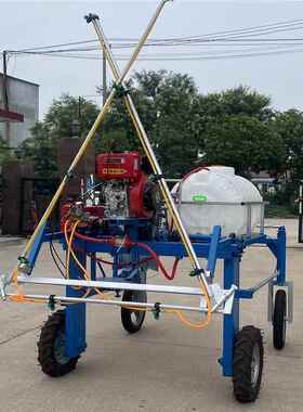 小麦打机 折叠杆高药架玉风米打药机 230115果园四式轮牵引送打药