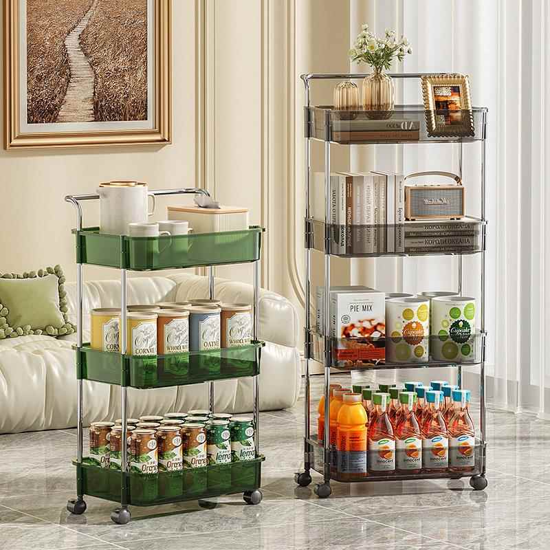 厨房小推车置物架落地多层水果蔬菜收纳篮子家用带轮可移动小架子