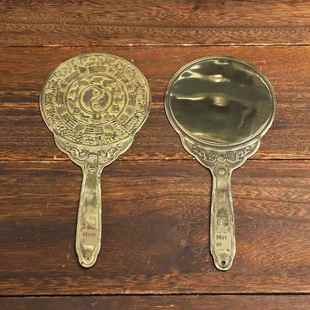 铜镜覆古铜八卦镜十二生肖铜镜古风柄铜镜家居工艺品收藏饰品