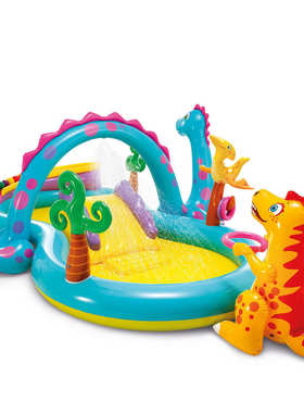球家用宝宝儿童充气戏水滑梯喷水池池intex57135池游泳池加厚海洋
