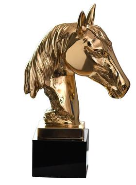 高档式轻奢铜酒马摆件 办公室酒柜室内饰装品玄关柜欧马到成功摆