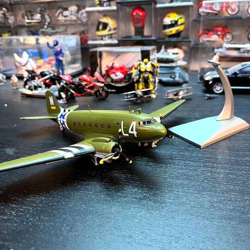 1:100合金飞机C47运输机空中火车成品金属模型机轮固定配合金支架