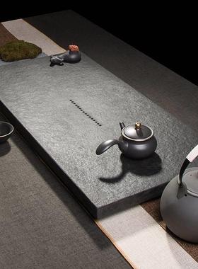 天然乌金石茶盘用0GMM25家新款小干泡台奢轻现代茶海2茶台石板无