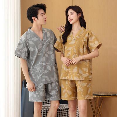 新款汗蒸服纯棉女款胸部双层大码加肥男款浴服足疗桑拿洗浴按摩服