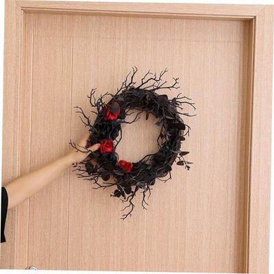 Halloween Dead Branch Wreath Simulation Flower Black Decorat