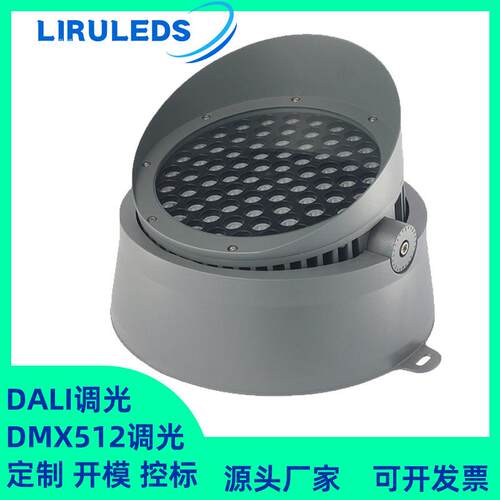 定制树桩投光灯DMX512调光防水户外灯具72-100W斜帽檐投射灯