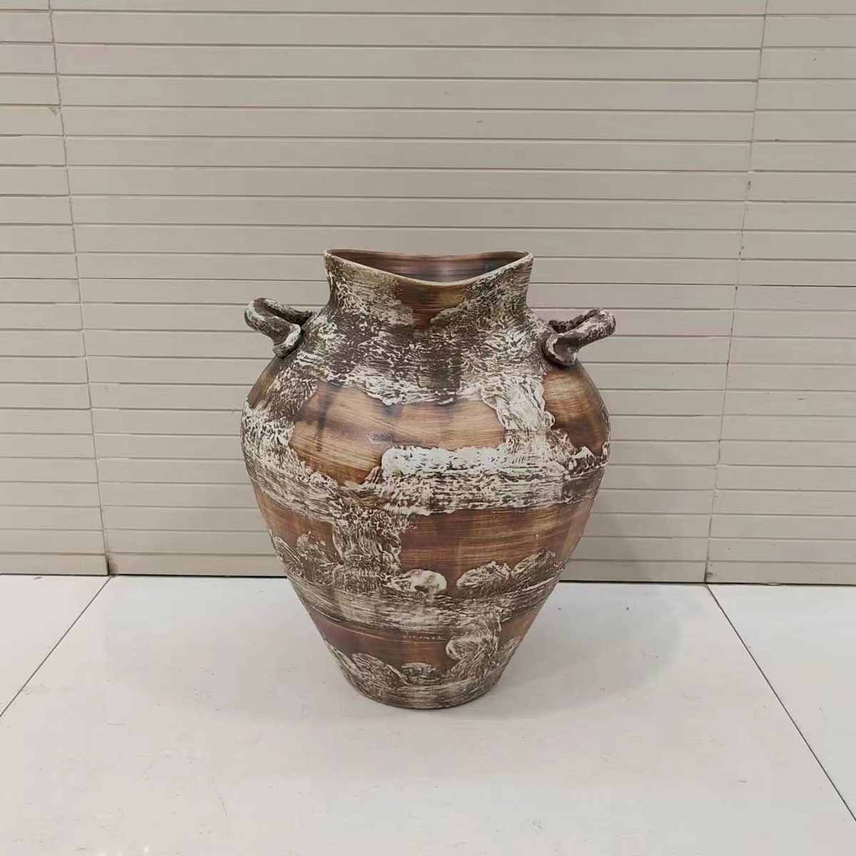 手工粗日式搭配寂插花酒店花瓶民仿古花器陶罐宿摆件风侘复古陶瓷