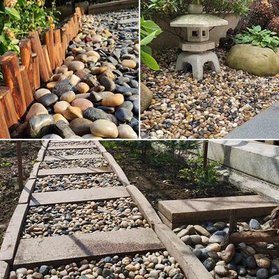 广东鹅卵石滤料河滩石河卵石地暖豆石砾石水洗石子庭院园林铺路石