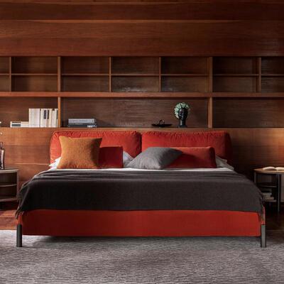 意式极简布艺创意意大利TARANTINO主卧室现代双人床婚床