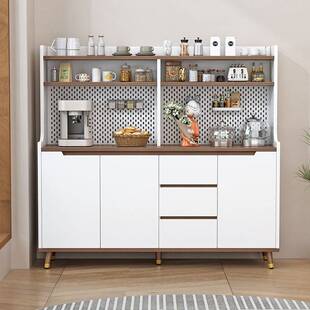 实木餐边茶水柜咖啡柜现代简约客厅小户型储物收纳玻璃门饭厅玄关