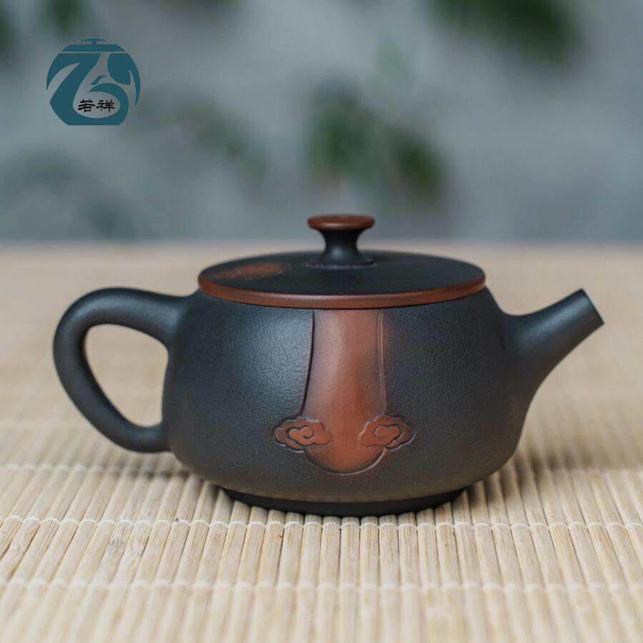 建水紫陶茶壶单壶泡茶家用老式陶瓷手工中式功夫茶具2023新款精品