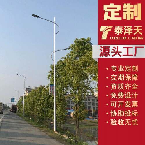 户外厂家直销市政工程照明路灯led双臂10米12米低臂市电路灯