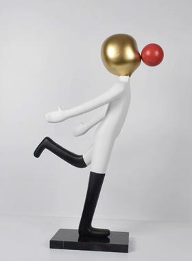 极简大理石底座创意吹代泡DS8590X泡翘腿小简人约样板房客现厅酒