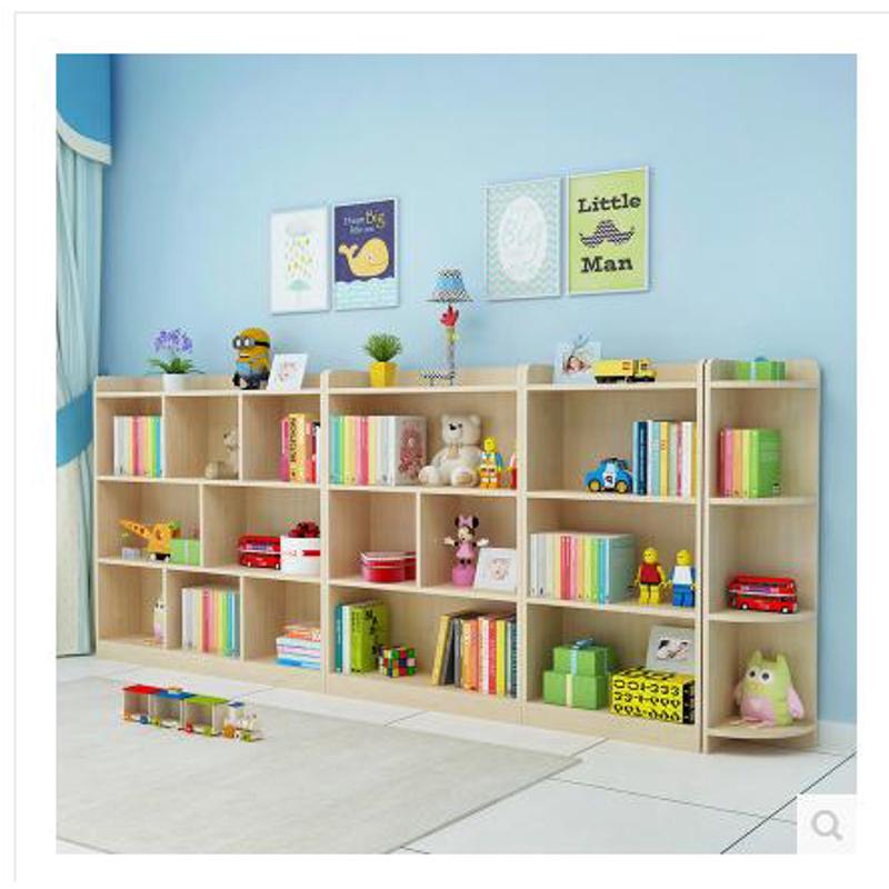 实木书柜儿童置物架多层创意收纳架简约现代学生书柜简易书架组合